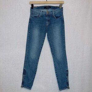 J brand Medium Wash Denim Mid Rise Capri Ankle Zip Jeans size 26